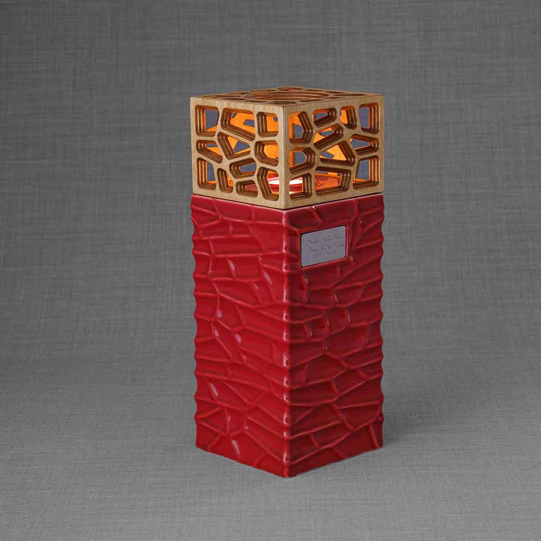 Eternal Lantern Candle Adult Cremation Urn for Ashes Red Right
