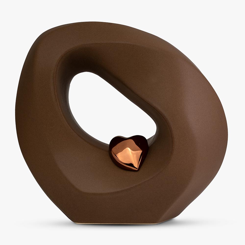 Eternal Love Cremation Urn for Ashes in Brown and Bronze