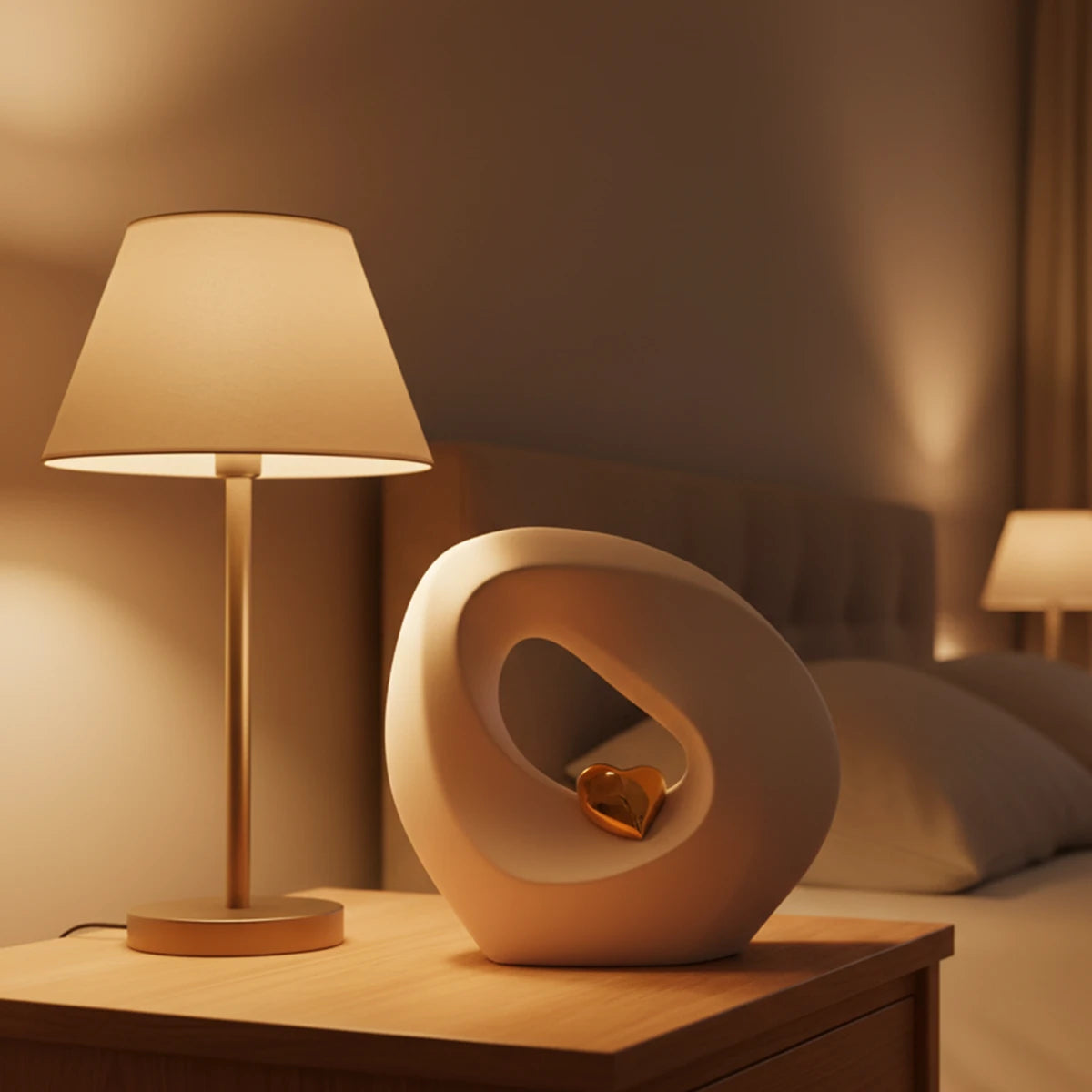 Eternal Love Medium Urn for Ashes in White and Gold