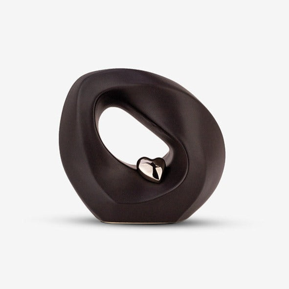 Eternal Love Small Urn for Ashes in Black and Silver