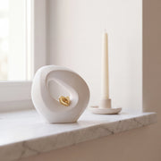 Eternal Love Small Urn for Ashes in White and Gold