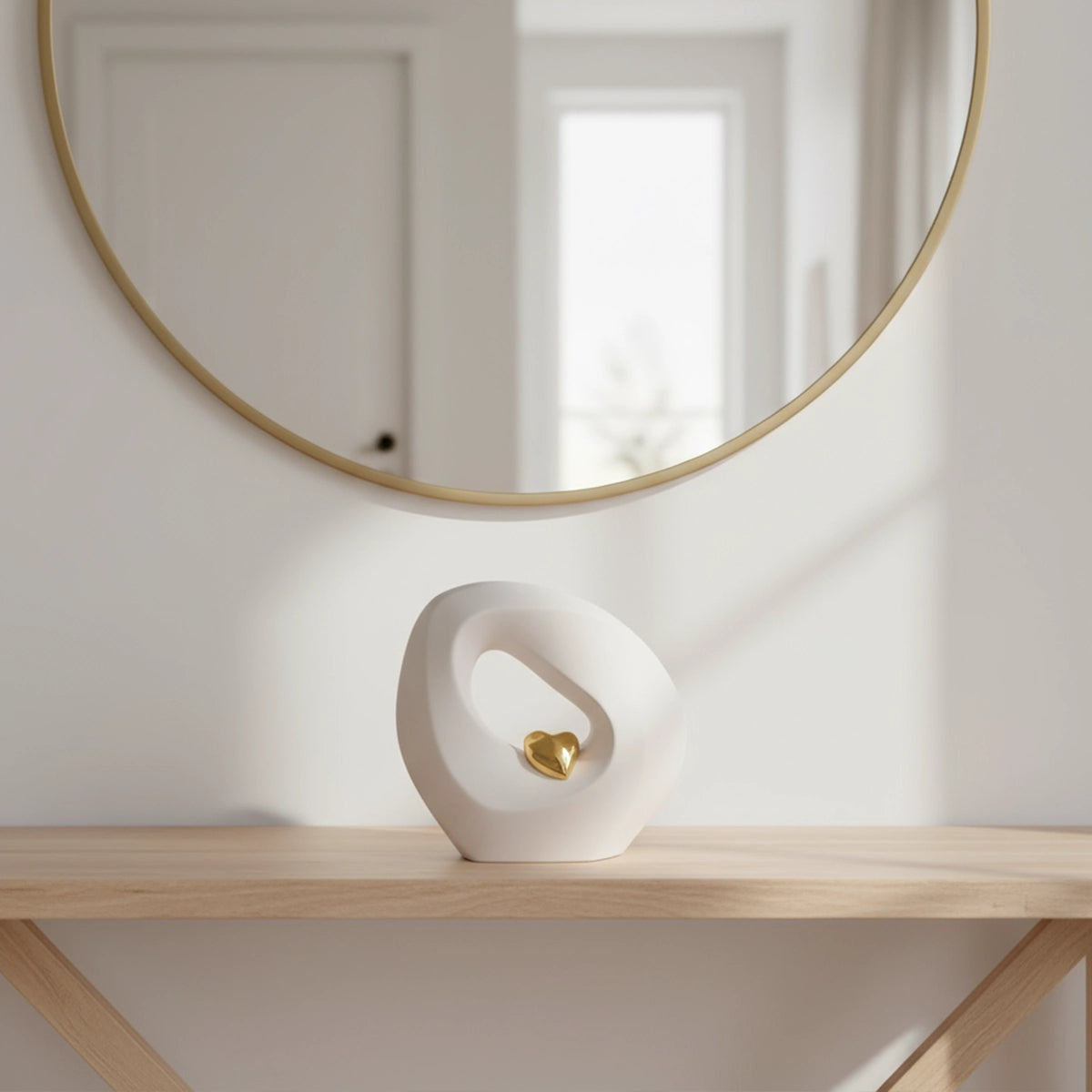 Eternal Love Small Urn for Ashes in White and Gold