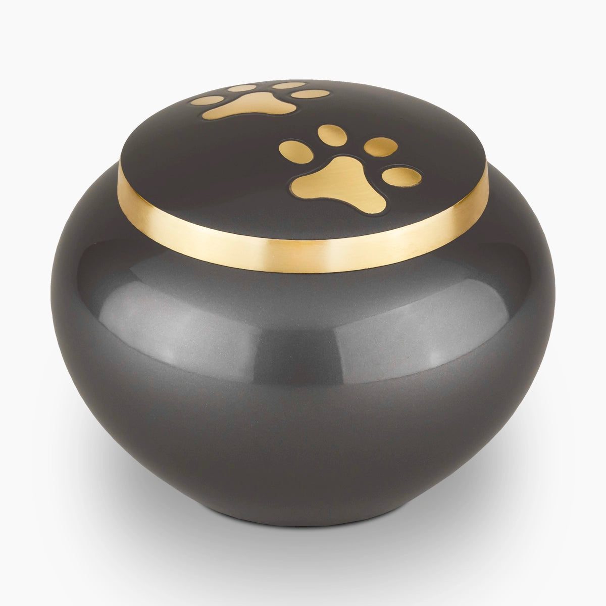 Eternal Pawprints Pet Urn for Ashes in Graphite and Gold Large