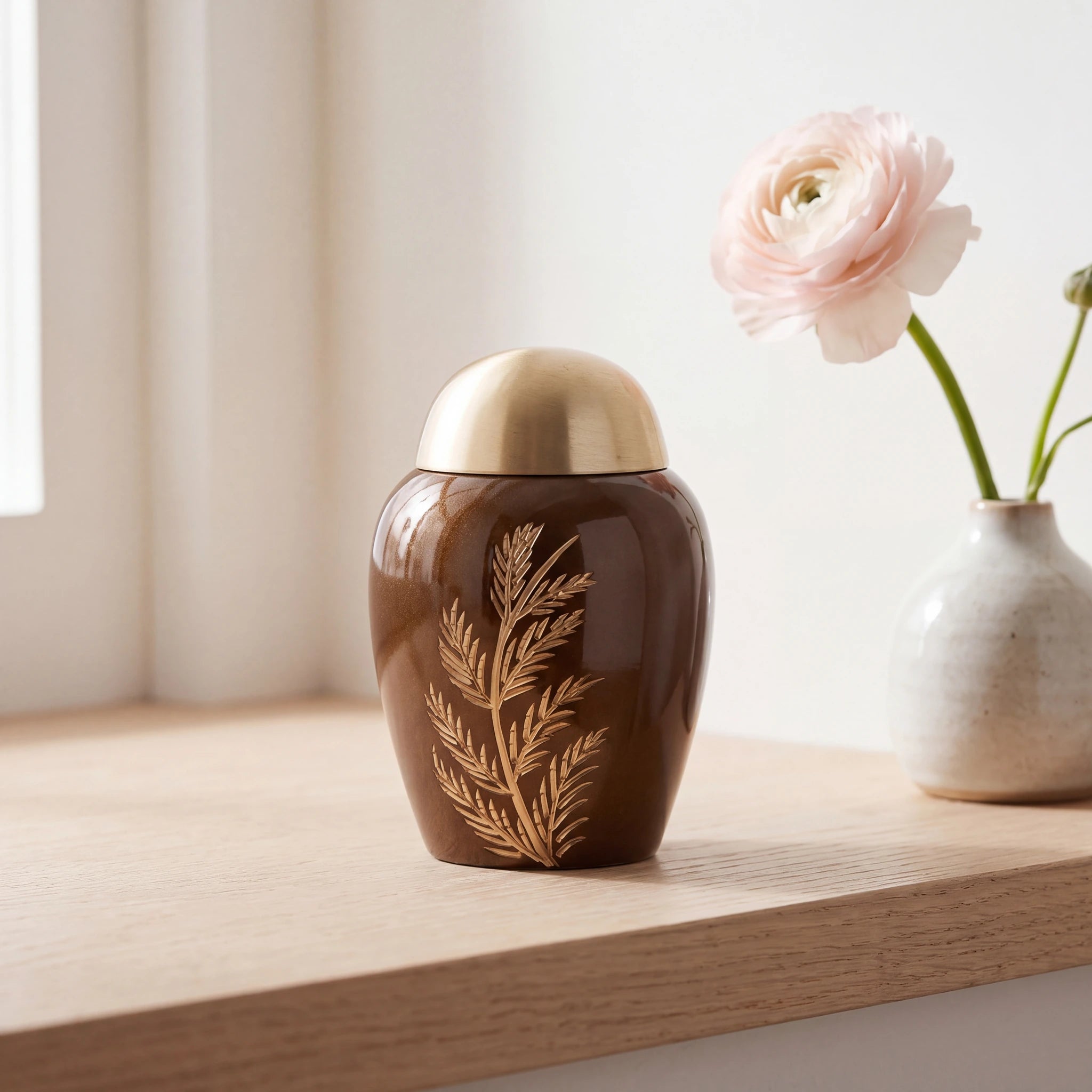 Fern-Metal-Keepsake-Urn-for-Ashes-in-Brown-and-Gold-keepsake_bud_vase