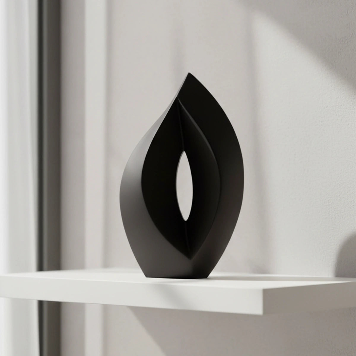 Flame Adult Cremation Urn for Ashes in Black