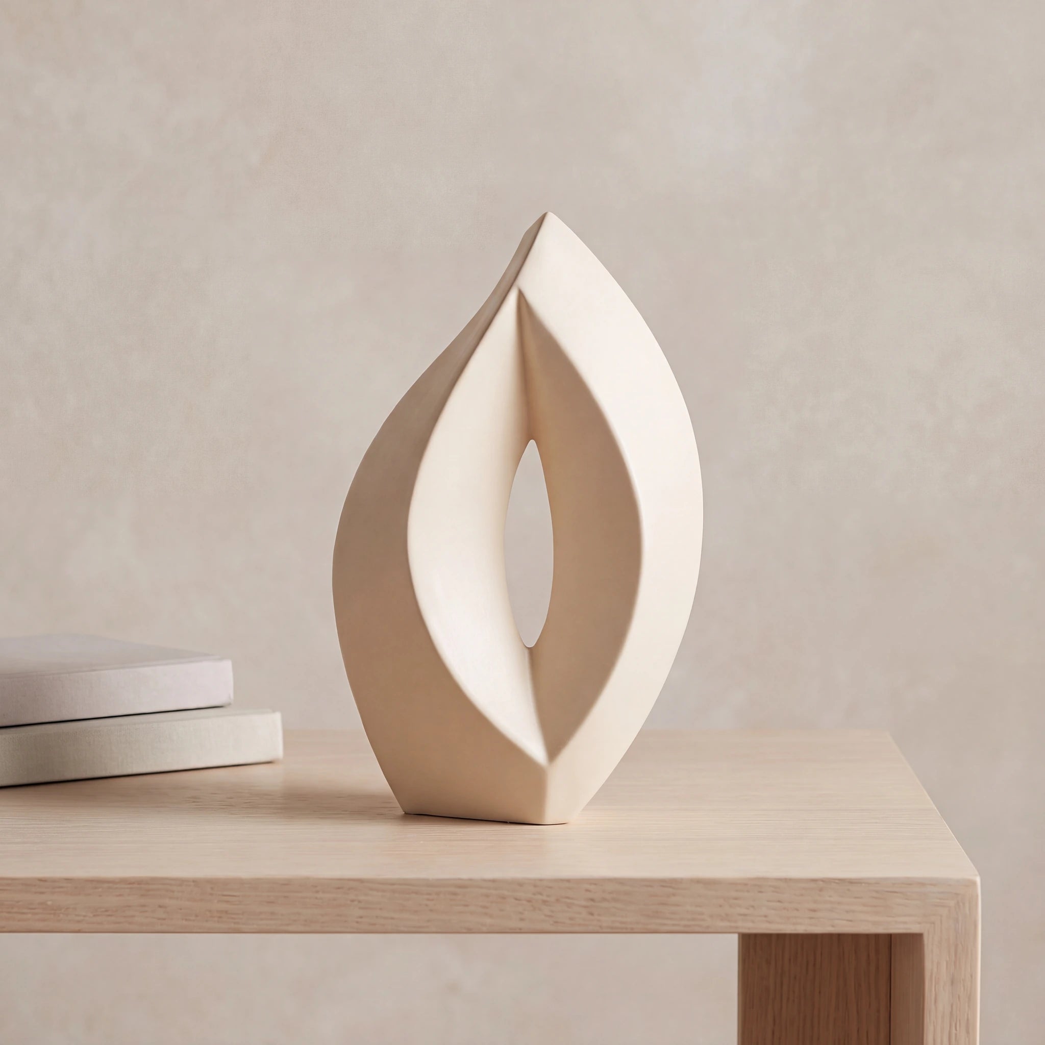Flame Adult Cremation Urn for Ashes in Cream