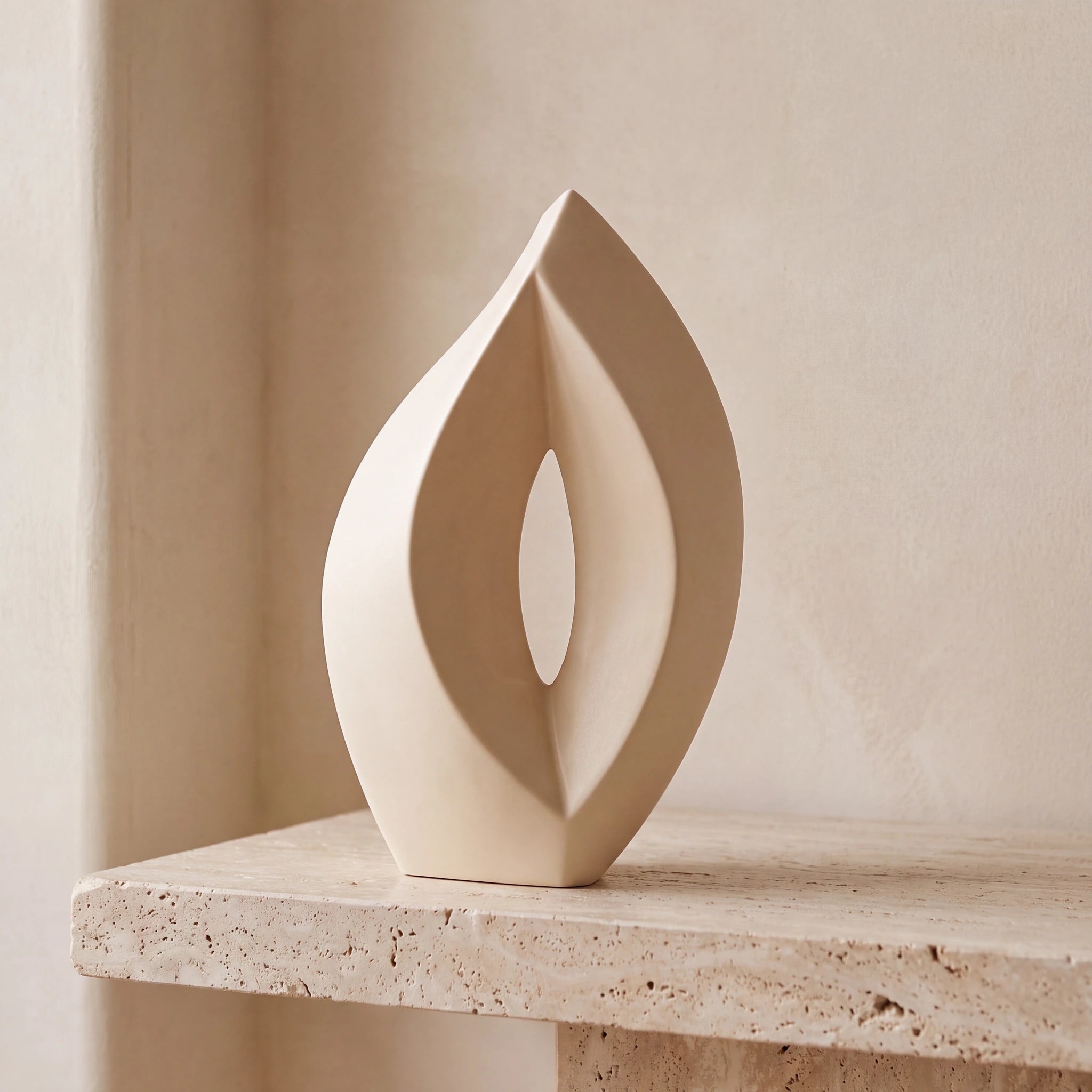 Flame Adult Cremation Urn for Ashes in Cream