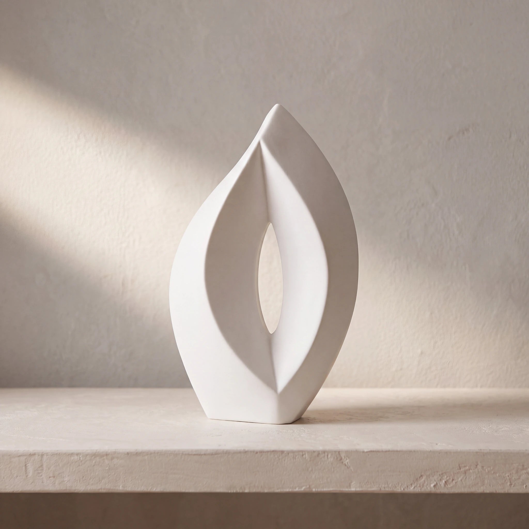 Flame Adult Cremation Urn for Ashes in White