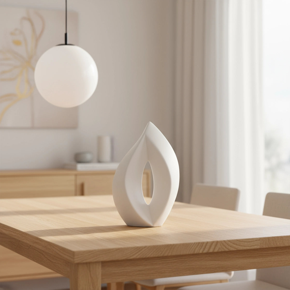 Flame Medium Urn for Ashes in White