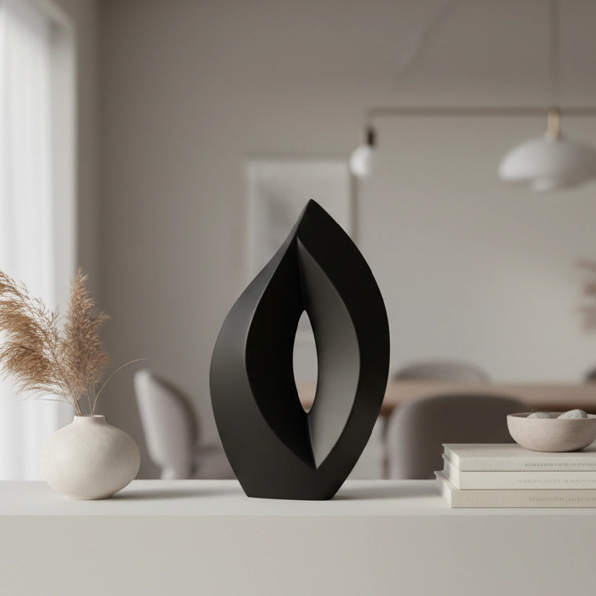 Flame Small Urn for Ashes in Black