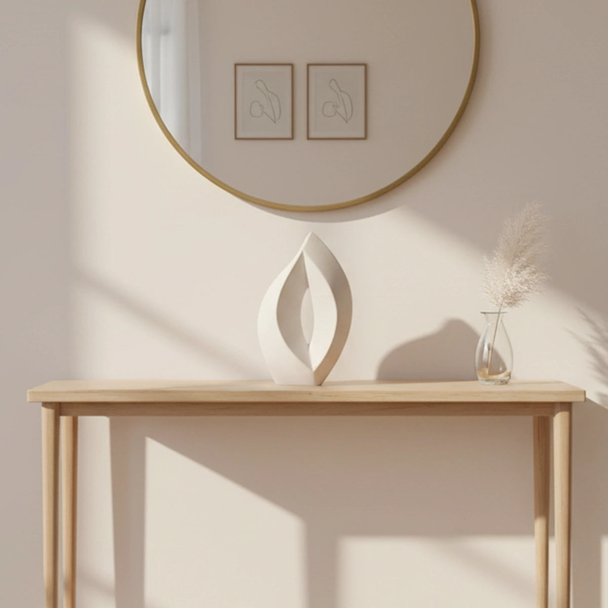 Flame Small Urn for Ashes in White