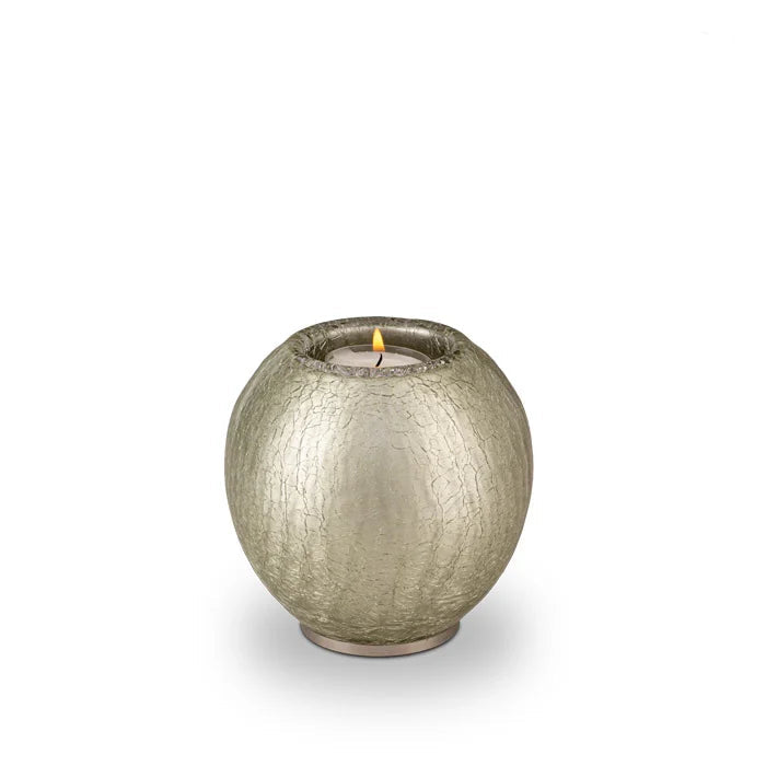 Crystal Candle Small Urn for Ashes in Green
