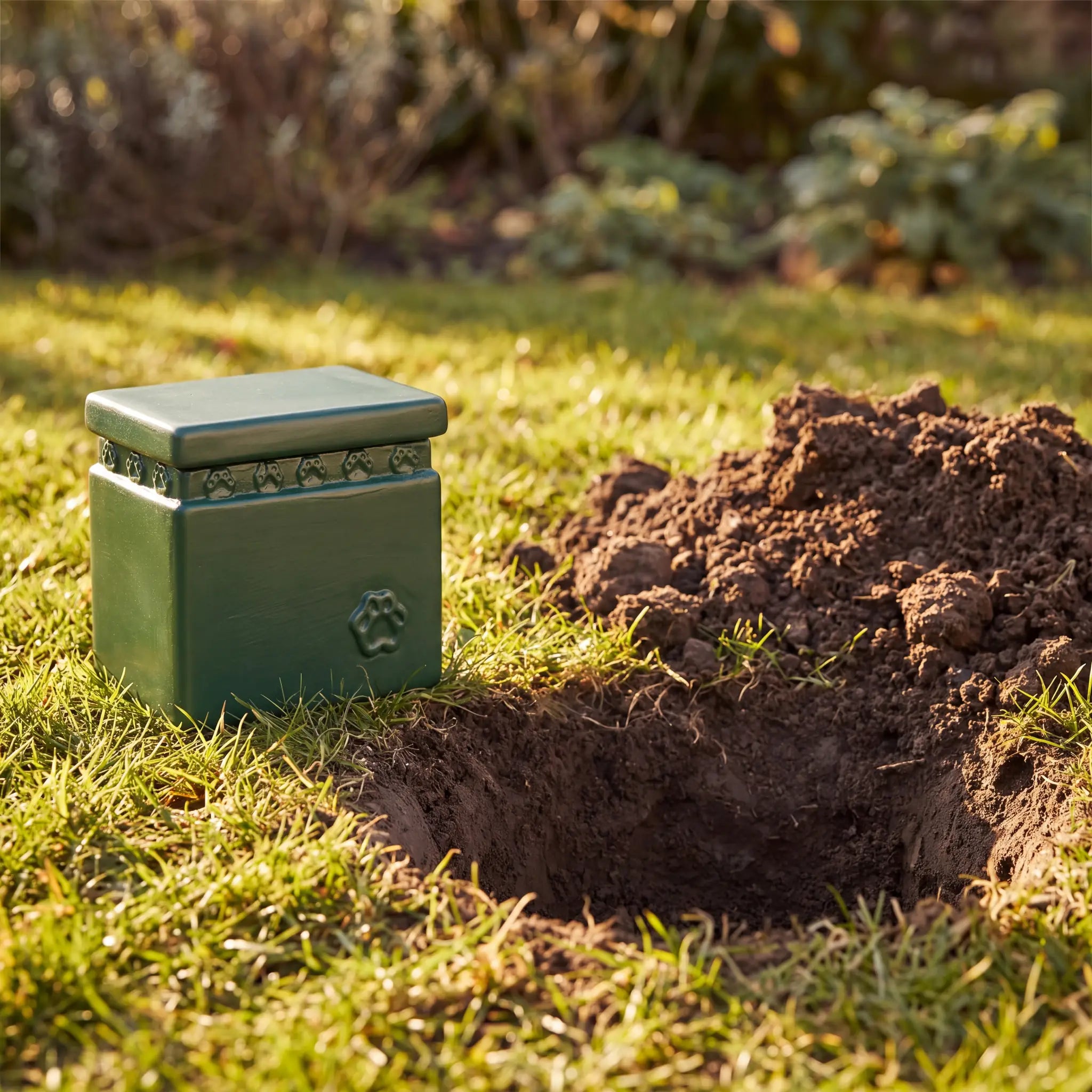 Gentle Pawprints Biodegradable Pet Urn for Ashes in Green