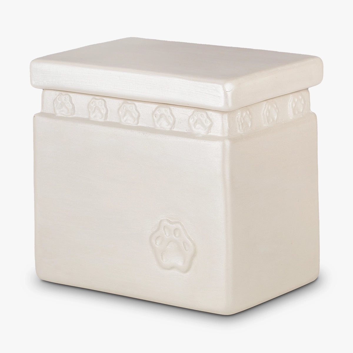 Gentle Pawprints Biodegradable Pet Urn for Ashes in White