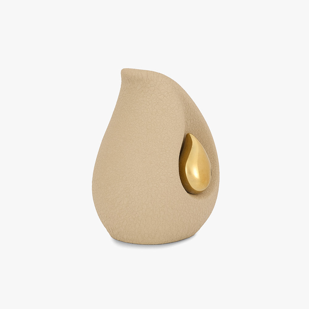 Golden Teardrop Medium Urn for Ashes