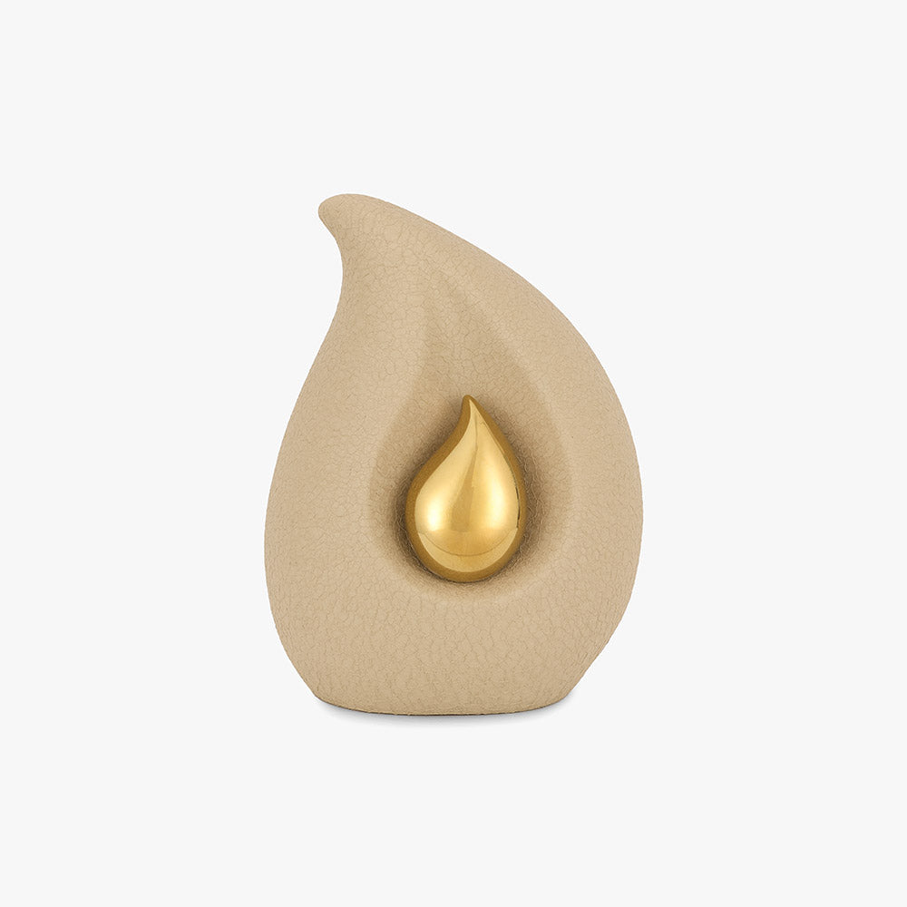 Golden Teardrop Medium Urn for Ashes