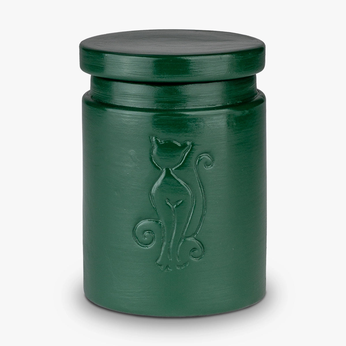 Graceful Cat Biodegradable Pet Urn for Ashes Green