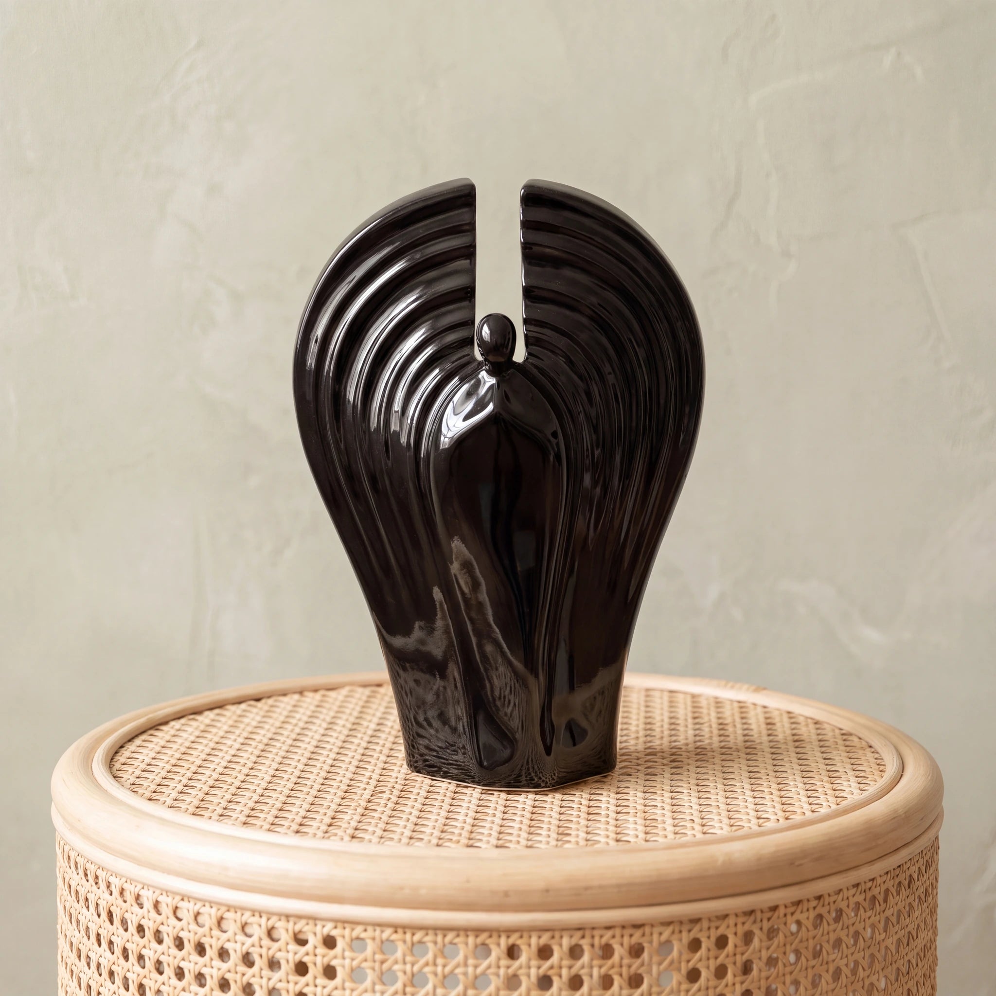 Guardian Angel Adult Cremation Urn for Ashes in Black