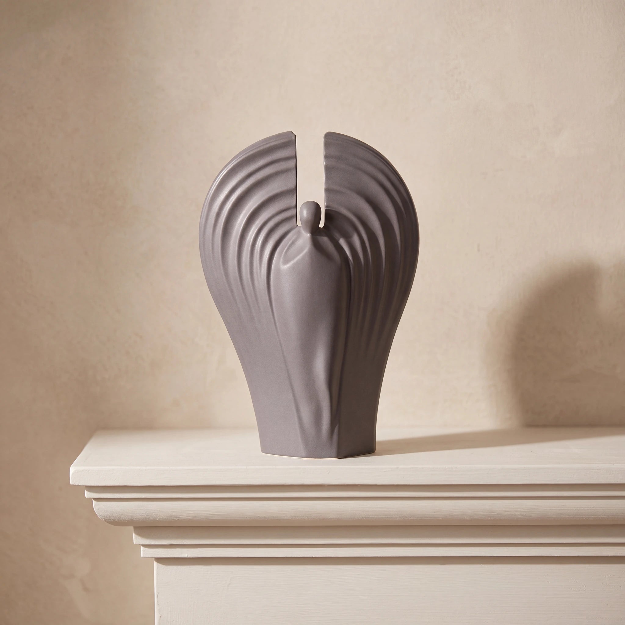 Guardian Angel Adult Cremation Urn for Ashes in Matte Grey