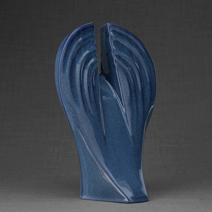 Guardian Angel Adult Urns For Ashes Back View Blue