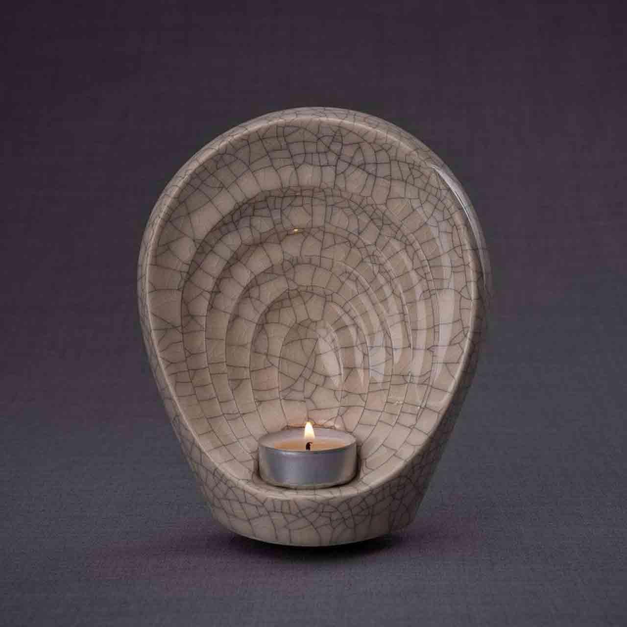 Guardian Angel Ashes Keepsake Urn in Crackle Glaze Dark Background