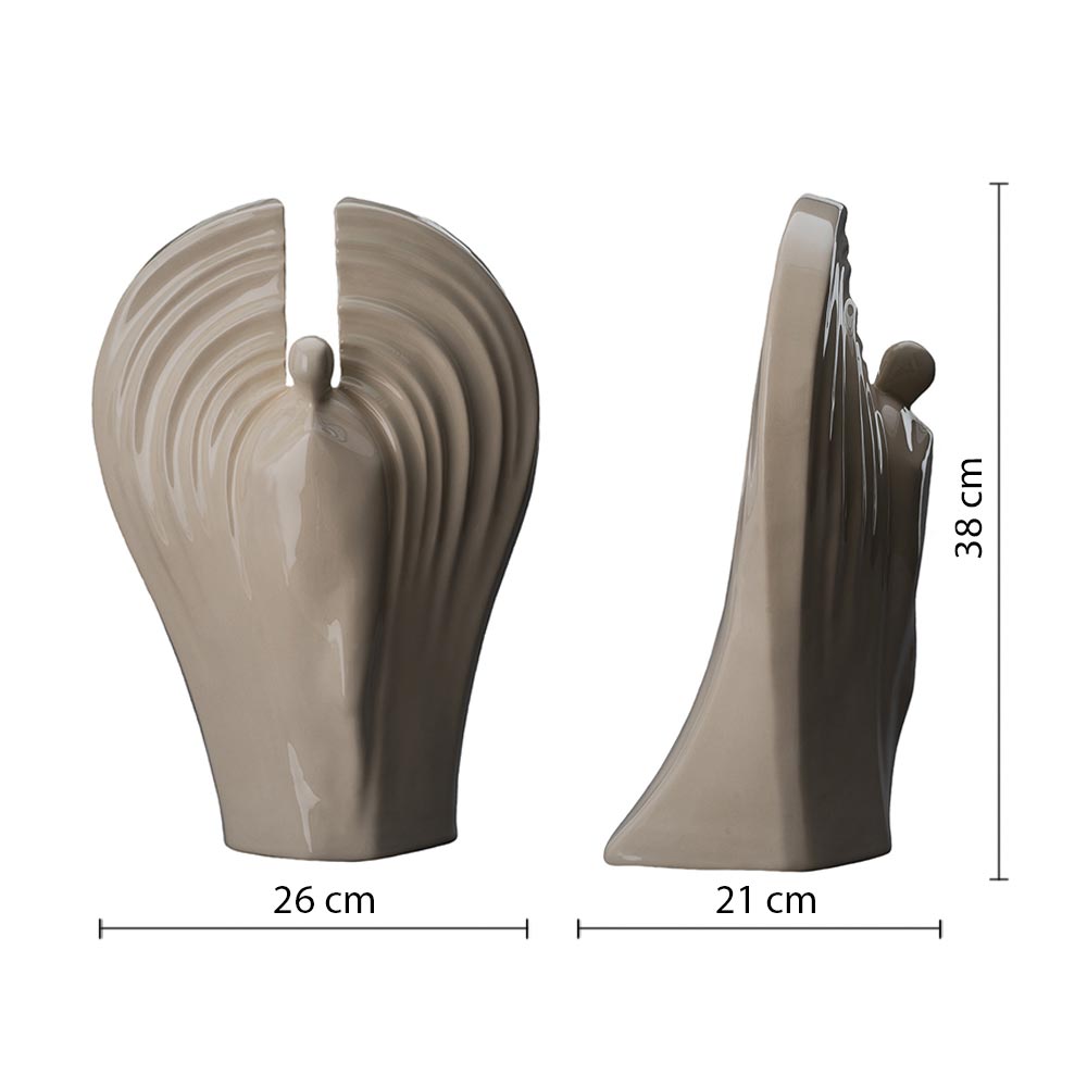 Guardian Angel Cremation Urn for Ashes in Cream Dimensions