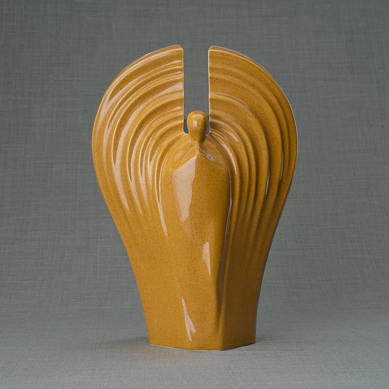 Guardian Cremation Urn for Ashes Amber Front View