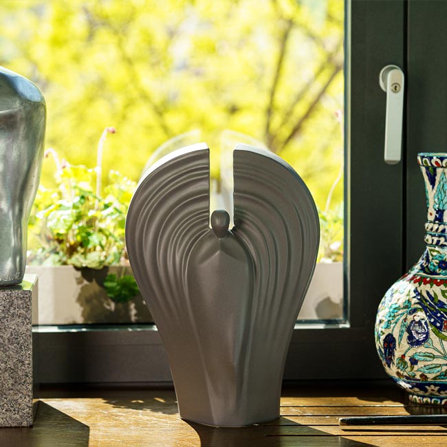Guardian Cremation Urn for Ashes Charcoal Grey by Window