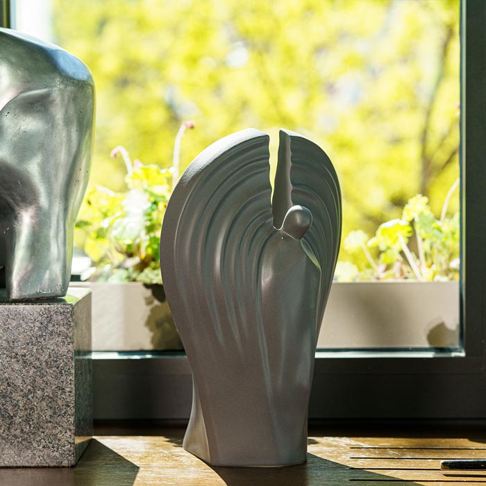 Guardian Cremation Urn for Ashes Charcoal Grey on Windowsill