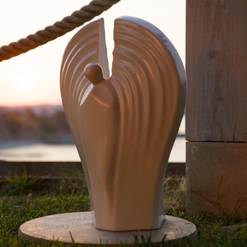 Guardian Cremation Urn for Ashes Cream Outside Sunset