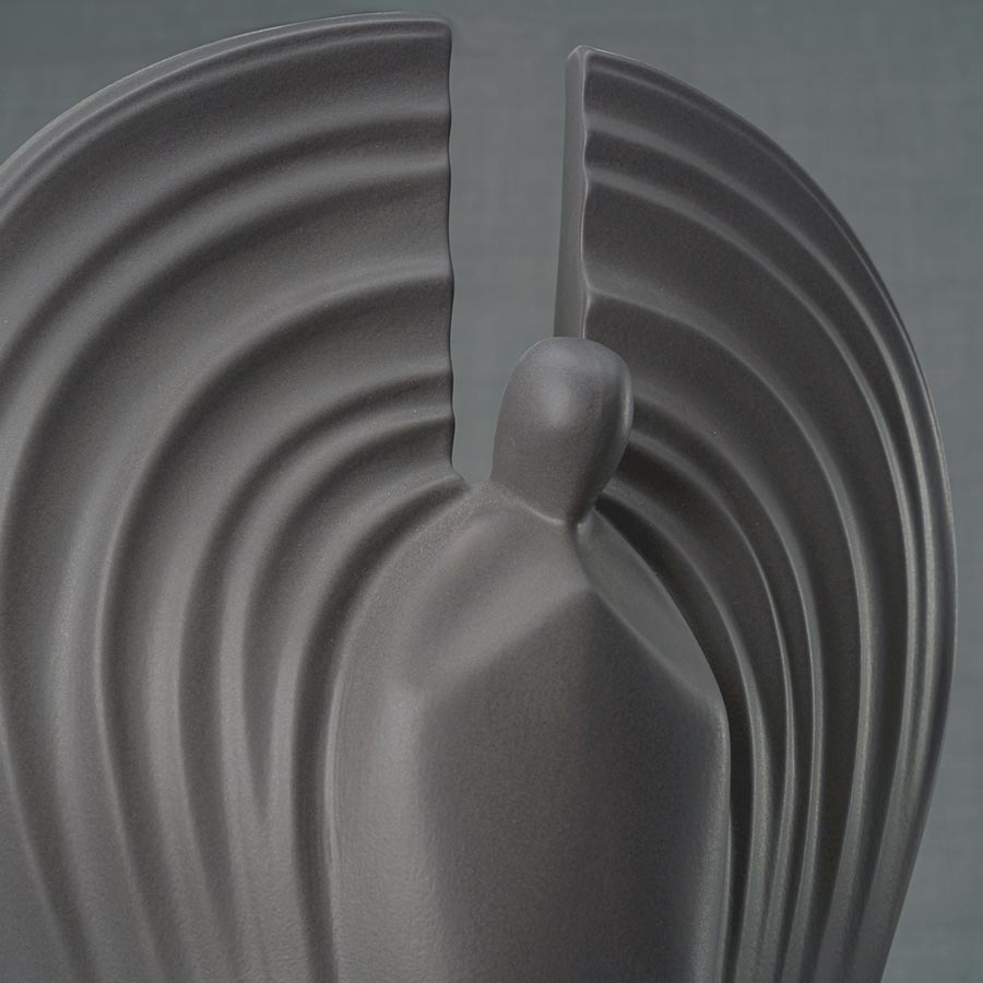Guardian Cremation Urn for Ashes Matte Grey Close Up Right View