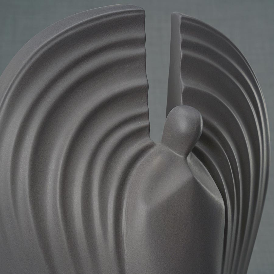Guardian Cremation Urn for Ashes Matte Grey Close Up Right