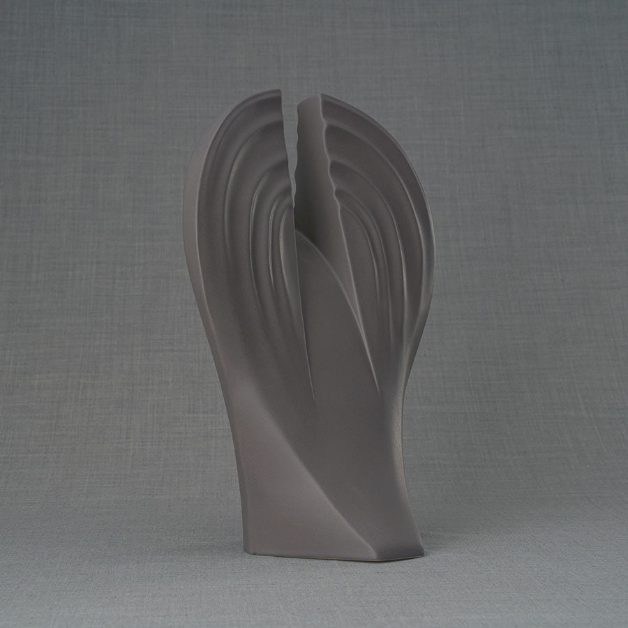 Guardian Cremation Urn for Ashes Matte Grey Facing Back Left