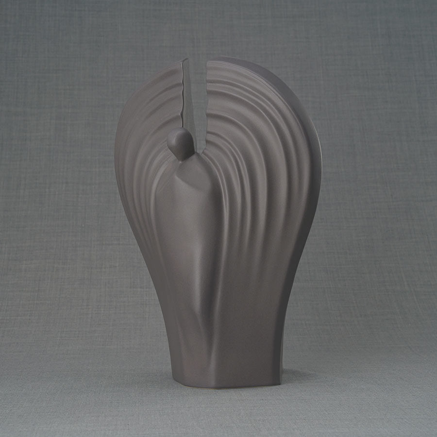 Guardian Cremation Urn for Ashes Matte Grey Facing Front Left
