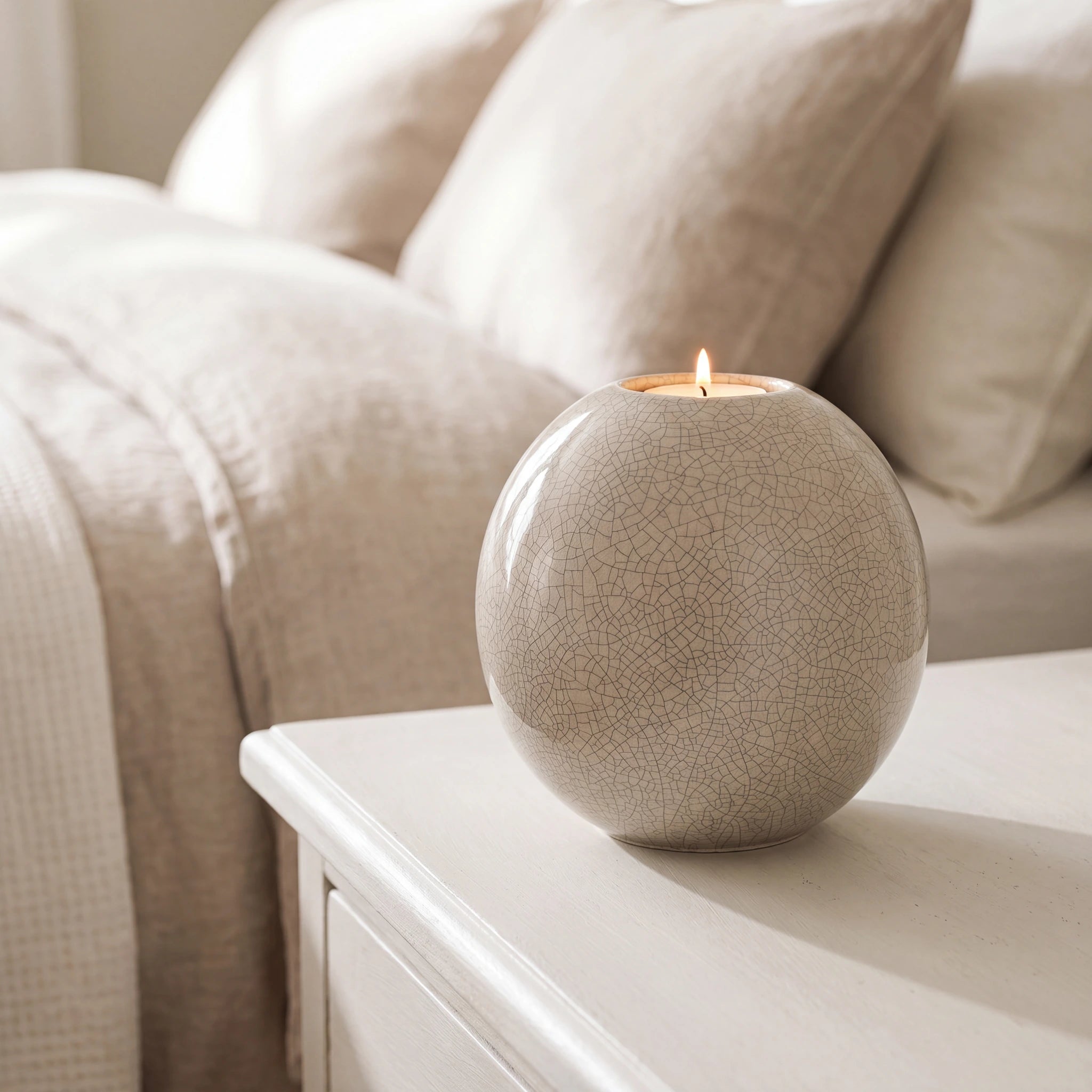 Harmony Adult Cremation Urn for Ashes in Crackle Glaze