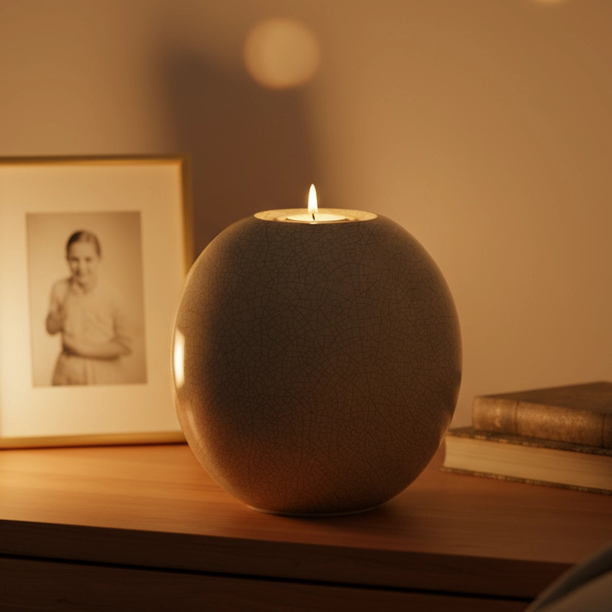 Harmony Adult Cremation Urn for Ashes in Crackle Glaze