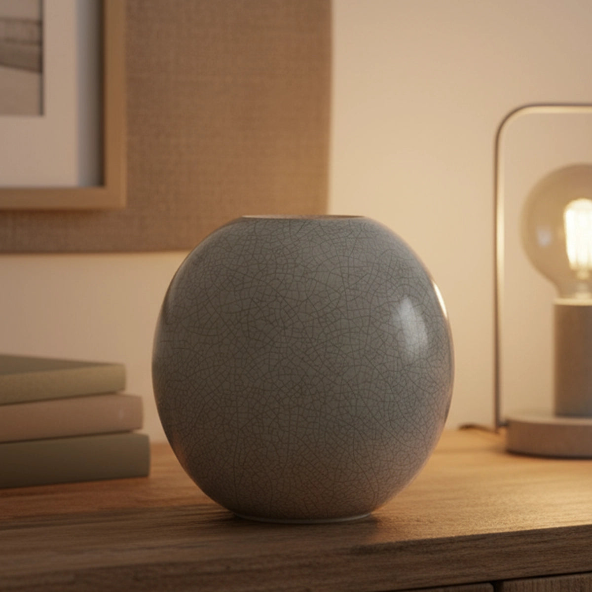 Harmony Adult Cremation Urn for Ashes in Crackle Glaze