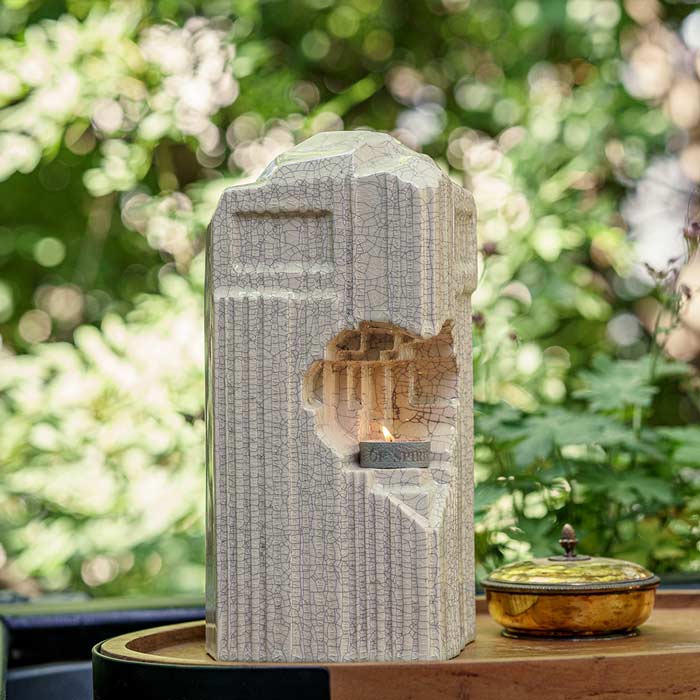 Heart Cremation Urn for Ashes Crackle Glaze Outside