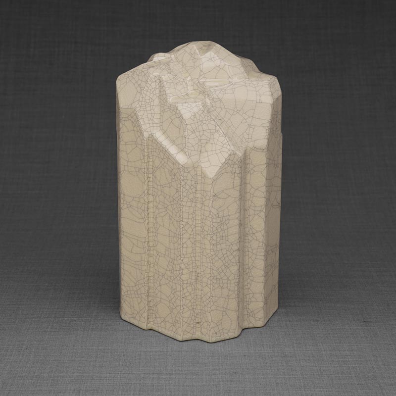 Heart Cremation Urn for Ashes Crackle Glaze Rear View