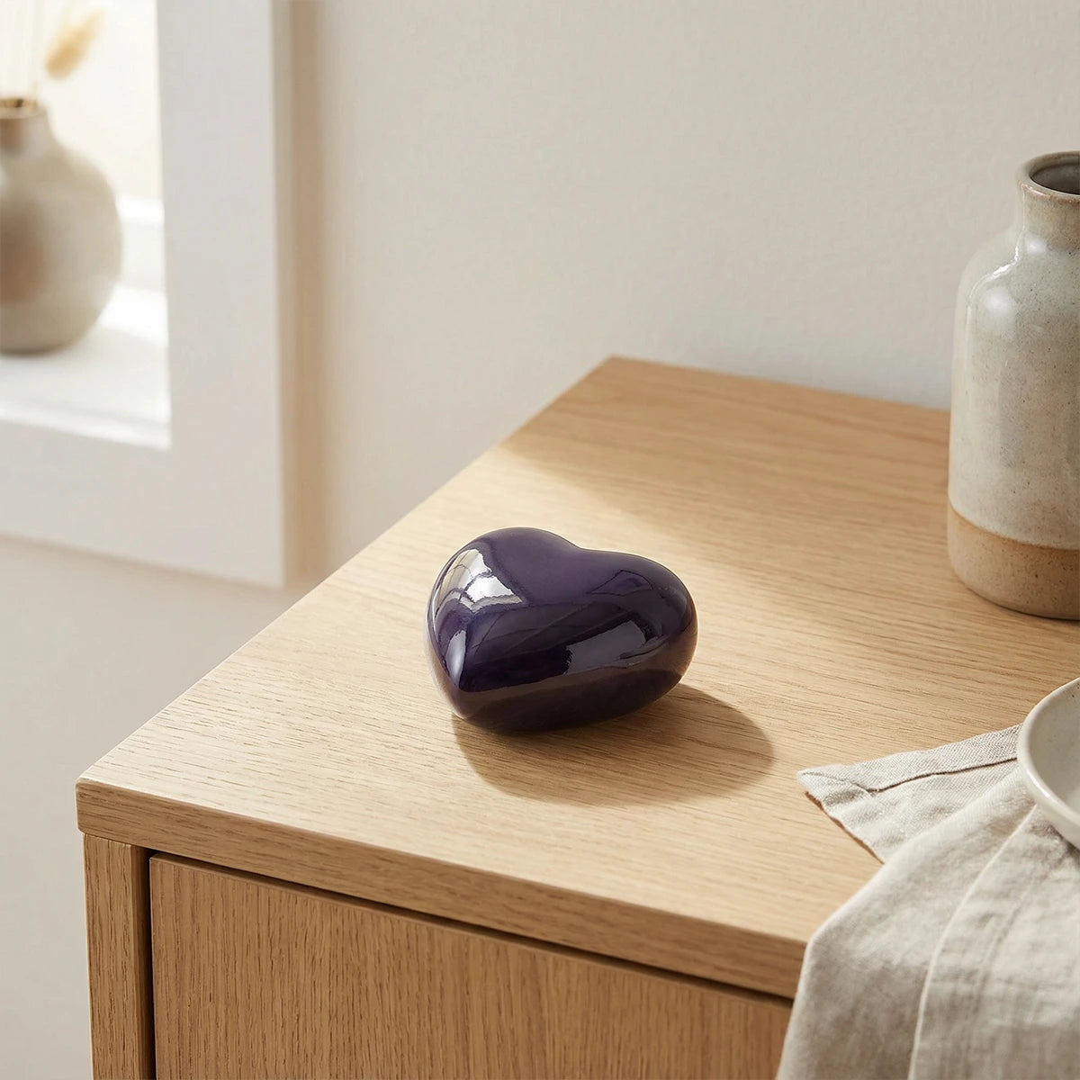 Heart Keepsake Urn for Ashes in Dark Blue