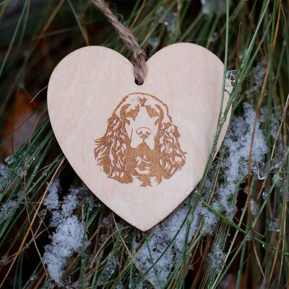 Heart Message Tag with Dogs Face Outside