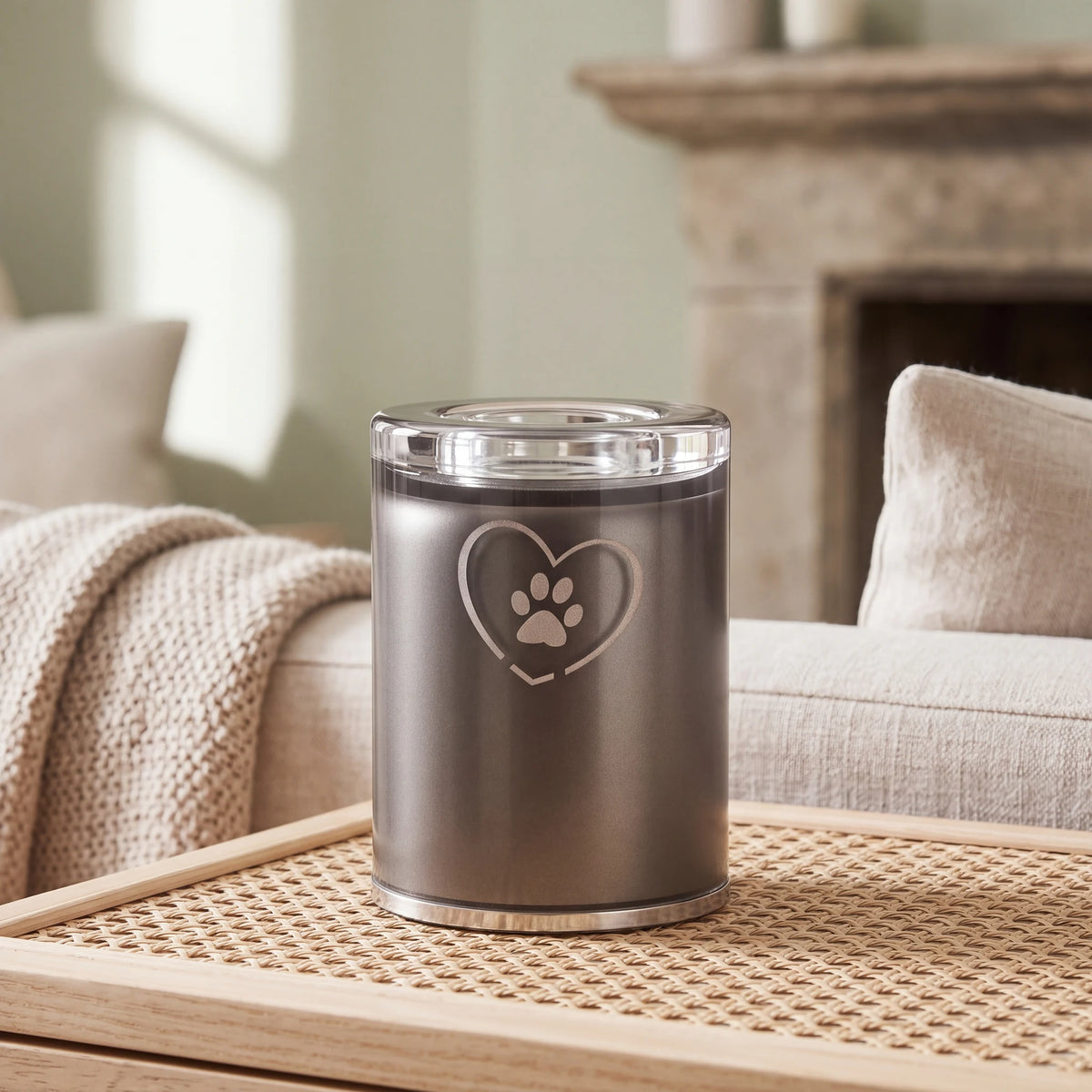 Heart-Pawprint-Crystal-Pet-Candle-Urn-for-Ashes-in-Graphite-Small-heart_cane_above