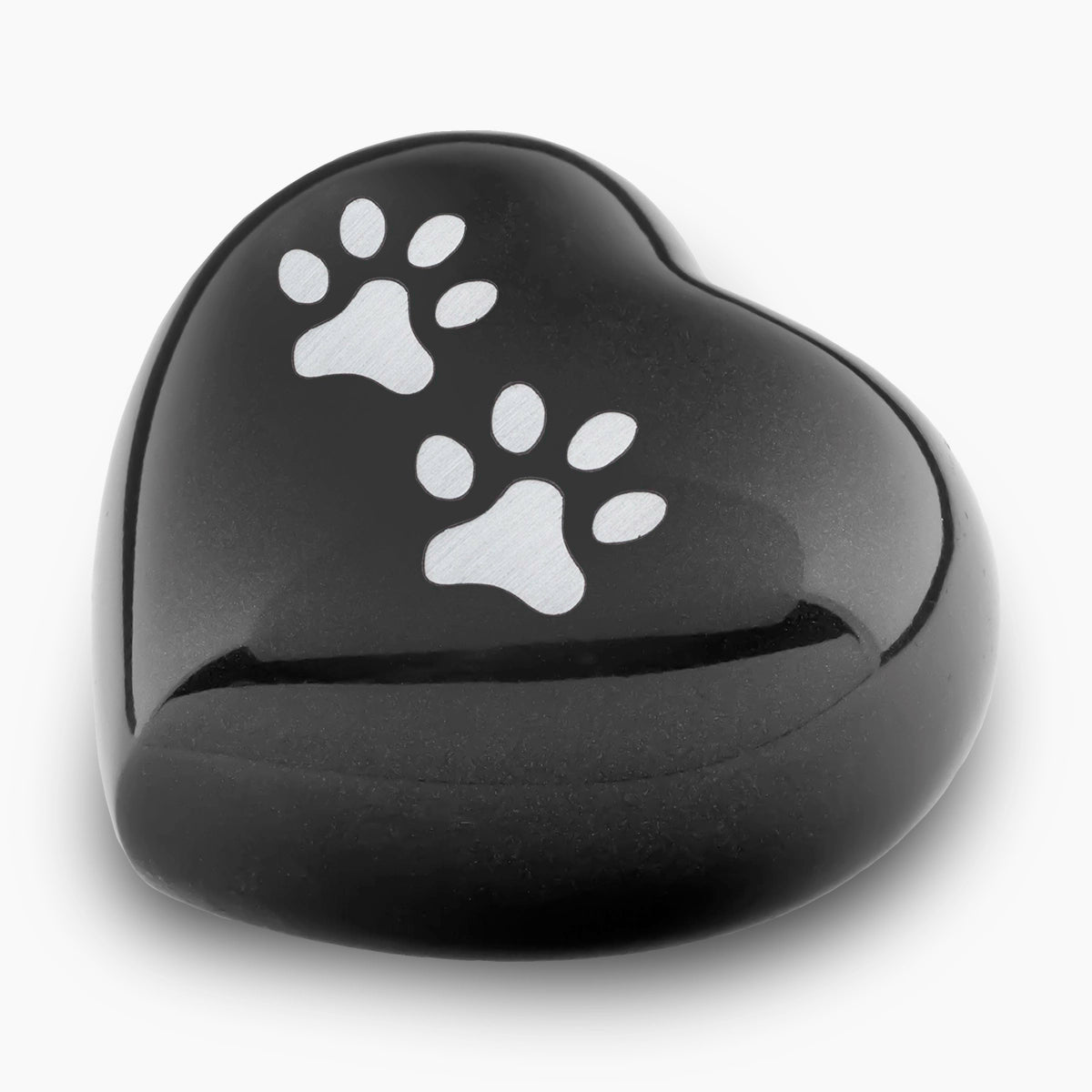 Heart Pawprints Pet Keepsake Urn for Ashes in Graphite and Silver