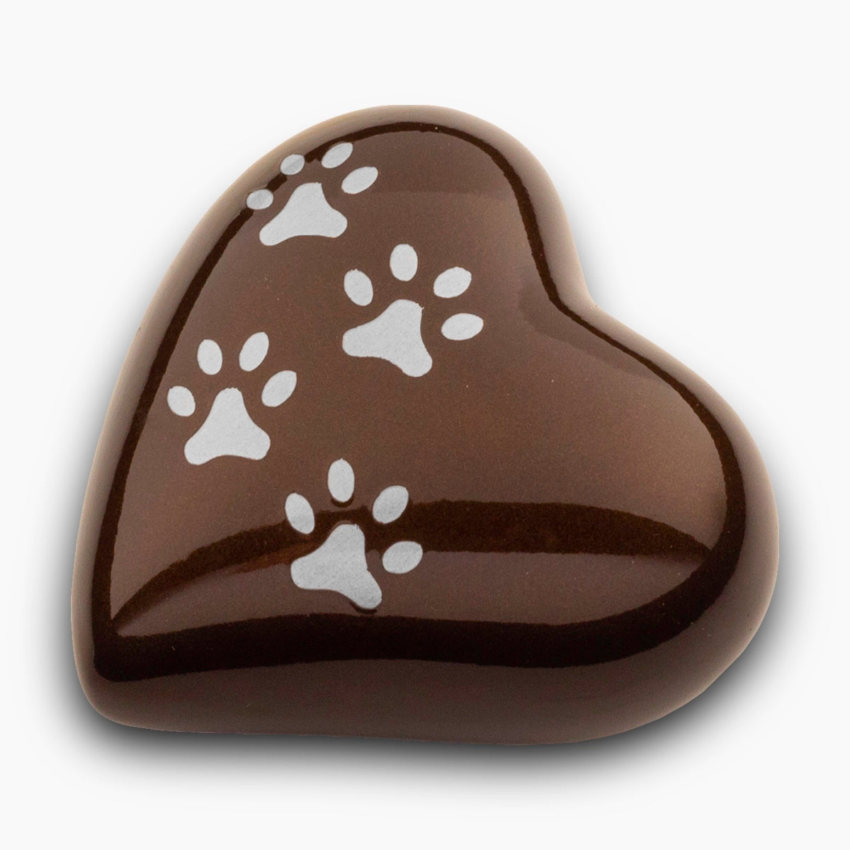 Heart Pawprints Pet Urn for Ashes in Bronze and Silver Keepsake