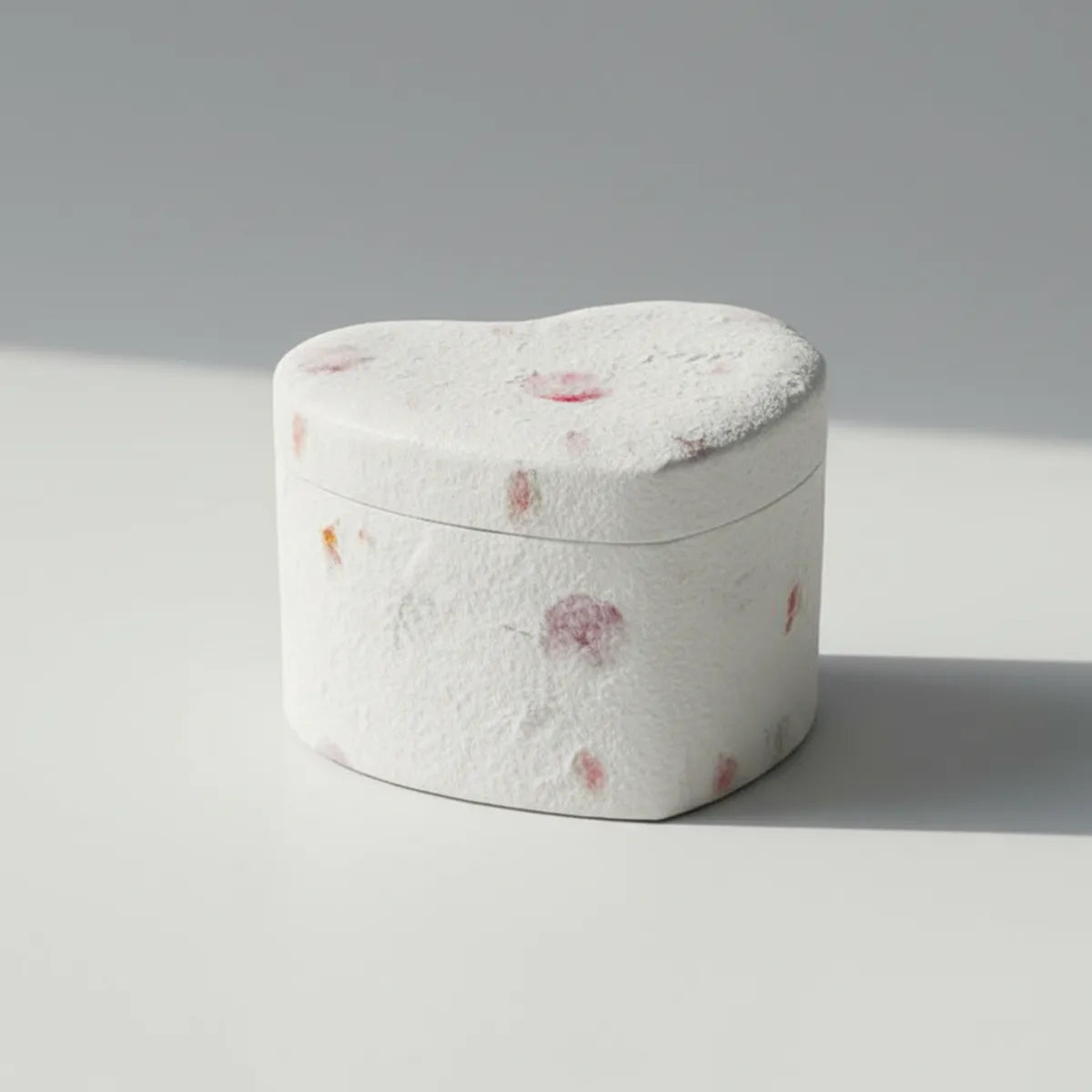 Heart Shaped Biodegradable Adult Cremation Urn for Ashes in Studio Light