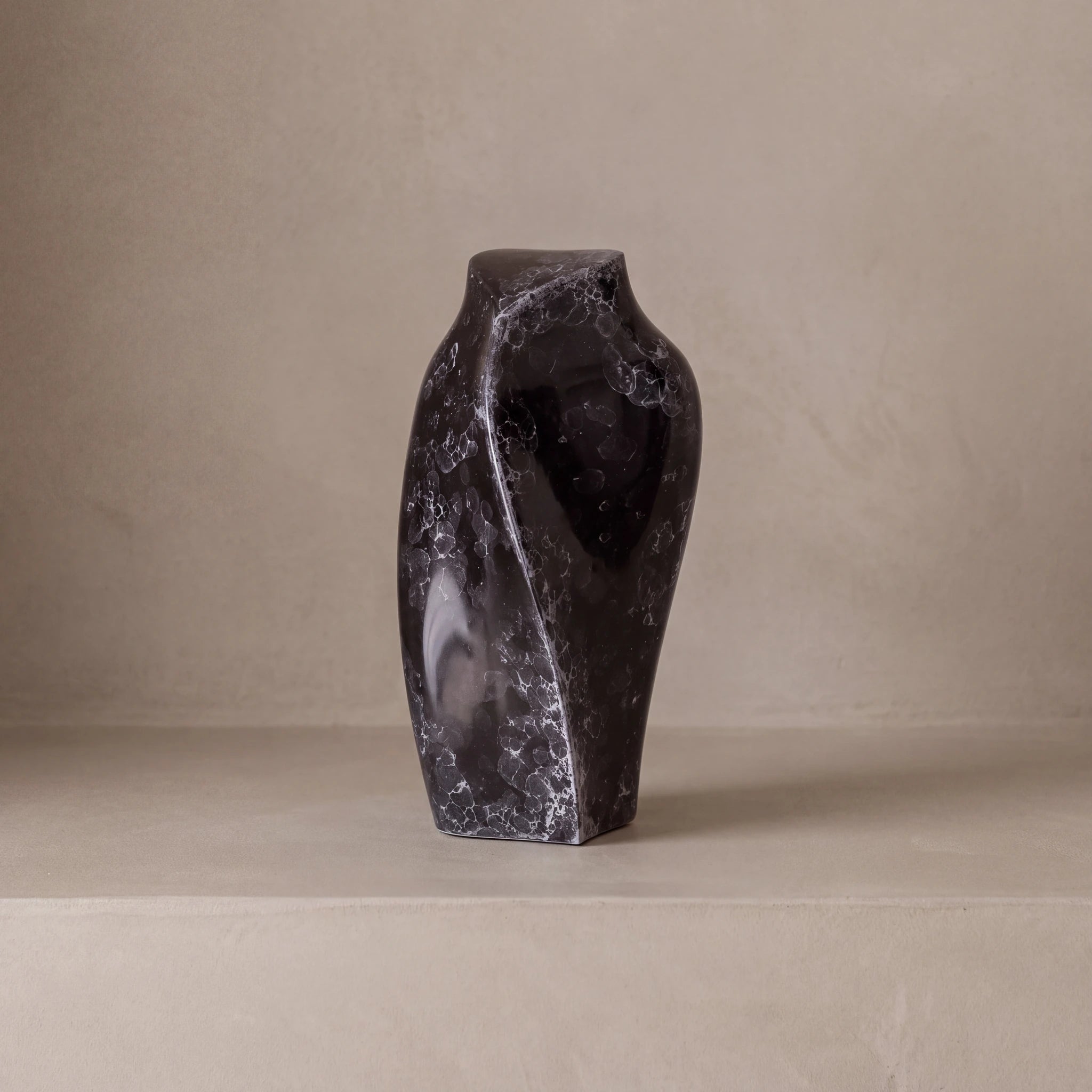 Heart to Heart Adult Cremation Urn for Ashes in Black Marble