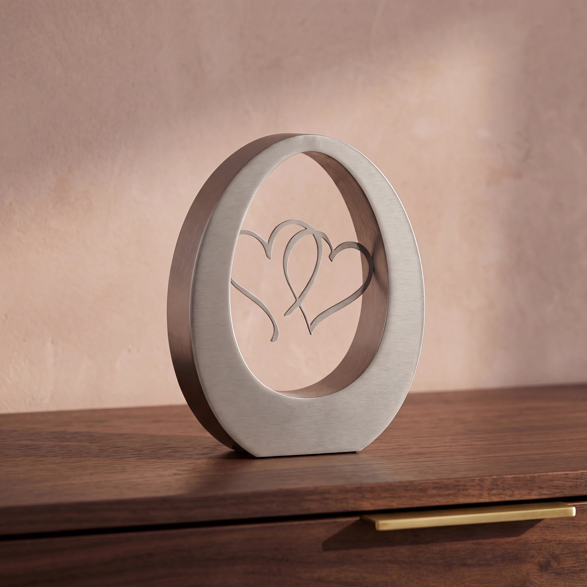 Hearts Adult Cremation Urn for Ashes in Stainless Steel