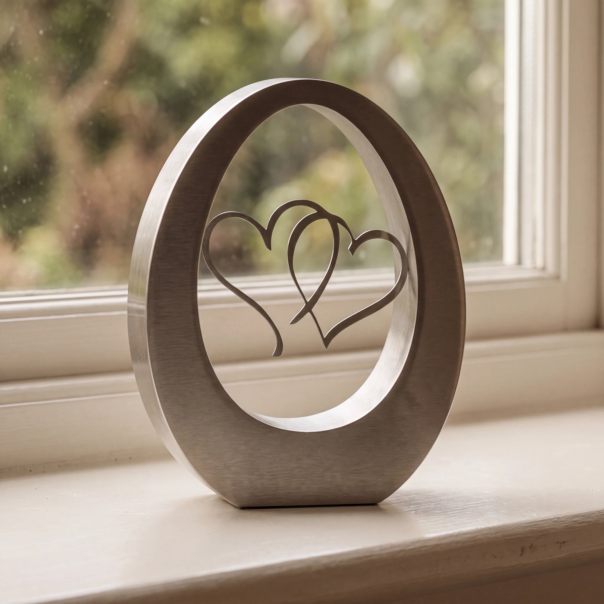 Hearts Adult Cremation Urn for Ashes in Stainless Steel