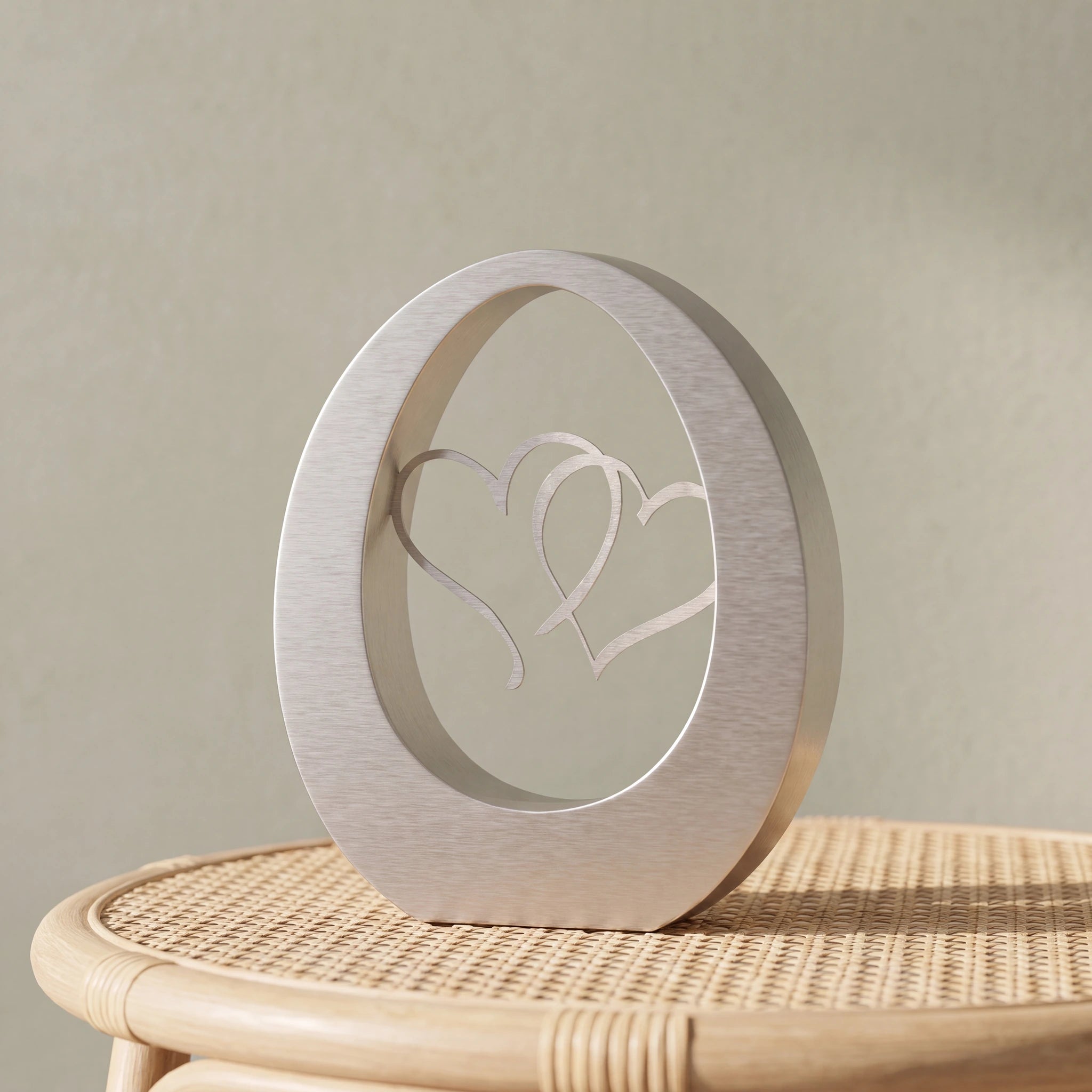 Hearts Companion Urns for Two Adults in Stainless Steel