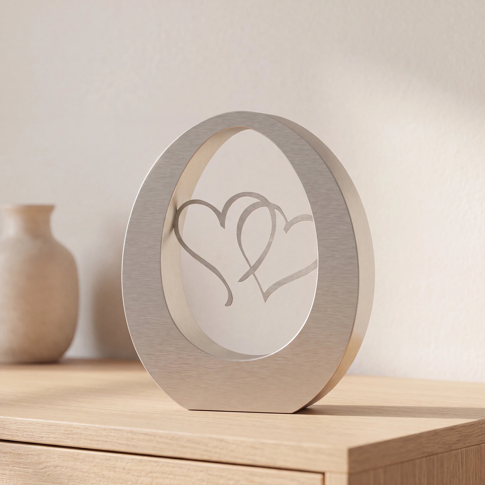Hearts Companion Urns for Two Adults in Stainless Steel